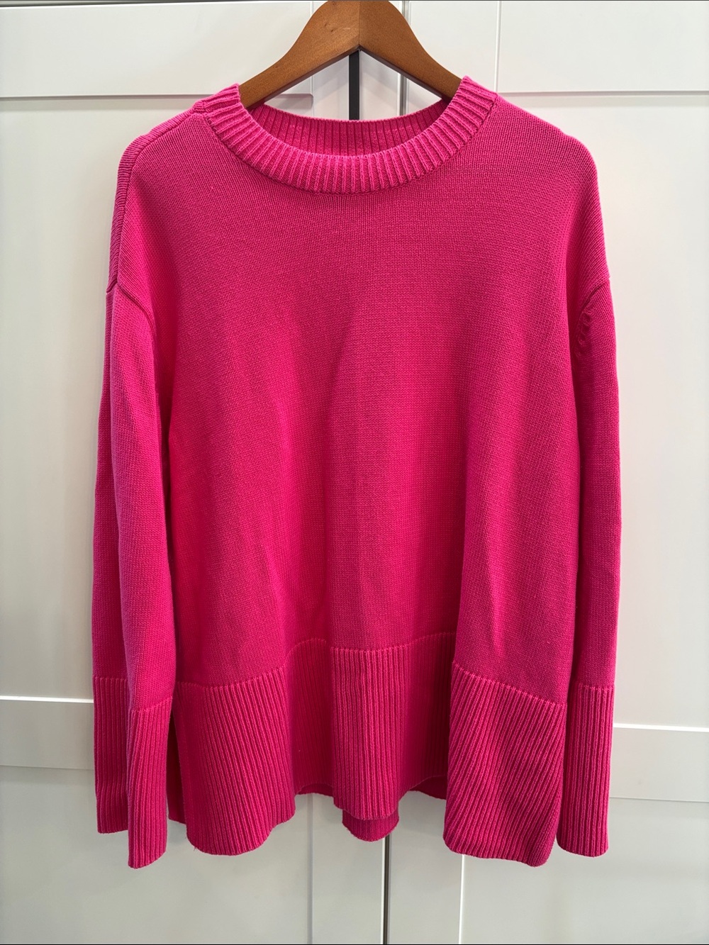 GAP 100% Cotton Women's Scoopneck Sweater in Hot Pink